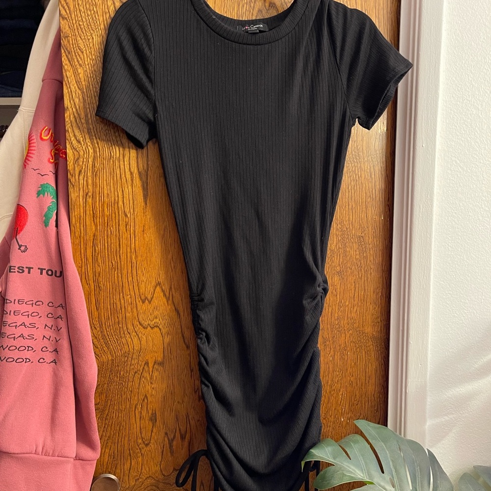 Ribbed Black Tshirt dress